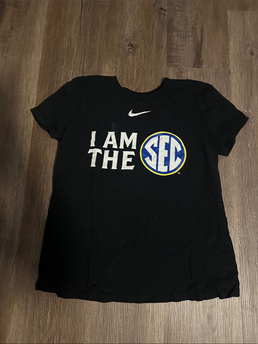 Nike Black 'I Am The SEC' Graphic Tee with Blue & Gold Logo